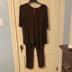 IC COLLECTION Chocolate Brown Pants and Top Set
